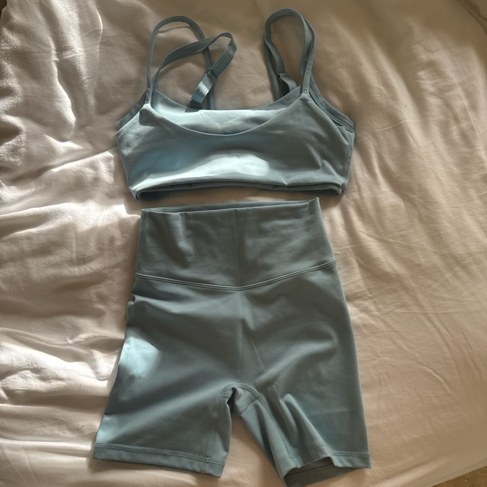 SOLD FORM by Sami Clarke Sky Blue Core Shorts and Layered Bra XS